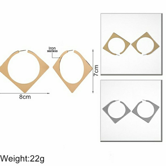 ✨ 2/$20 Silver Square Hoop Earrings - Picture 2 of 4